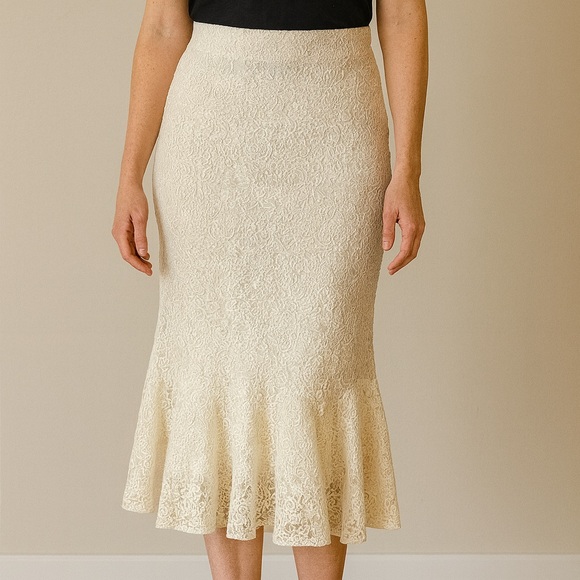 Ralph Lauren Lauren Cream Lace Skirt - Picture 10 of 10